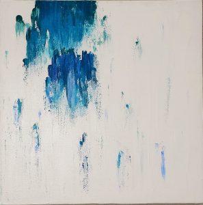 minimalist abstract painting teal