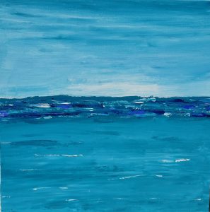 abstract ocean painting teal