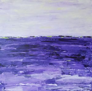 purple abstract ocean painting